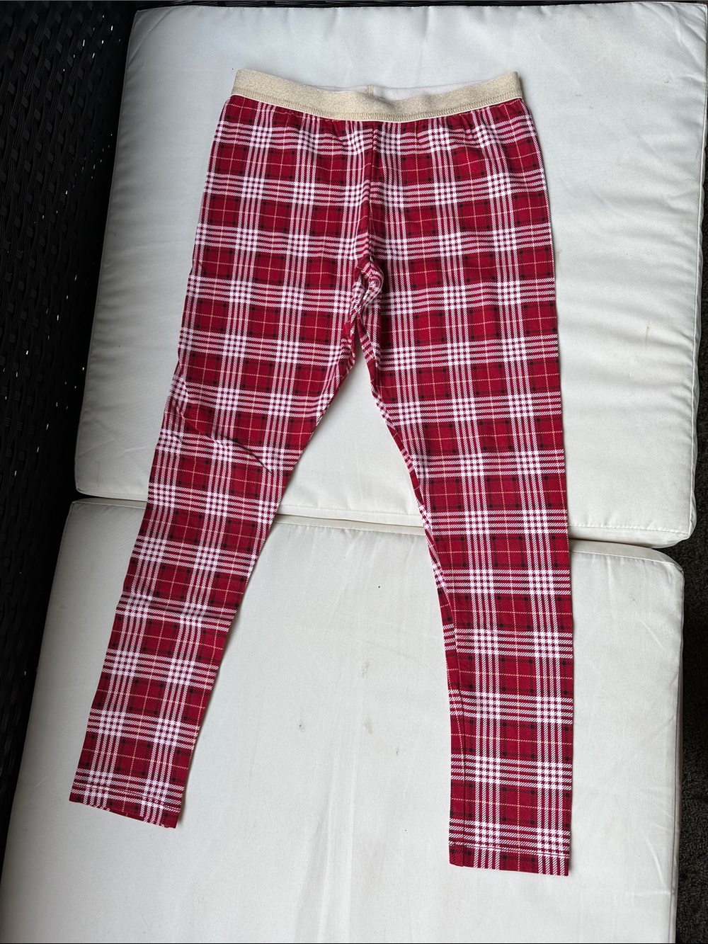Carter's Red Plaid Leggings with Gold Waistband